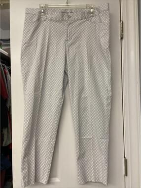 GAP Gray & White Print Slim City Casual Khaki Pants Size 14. Pockets Work City